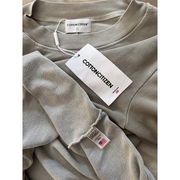 Cotton Citizen Milan French Terry Crewneck –Sand Sz S 100% Cotton Made USA NWT - Picture 12 of 13